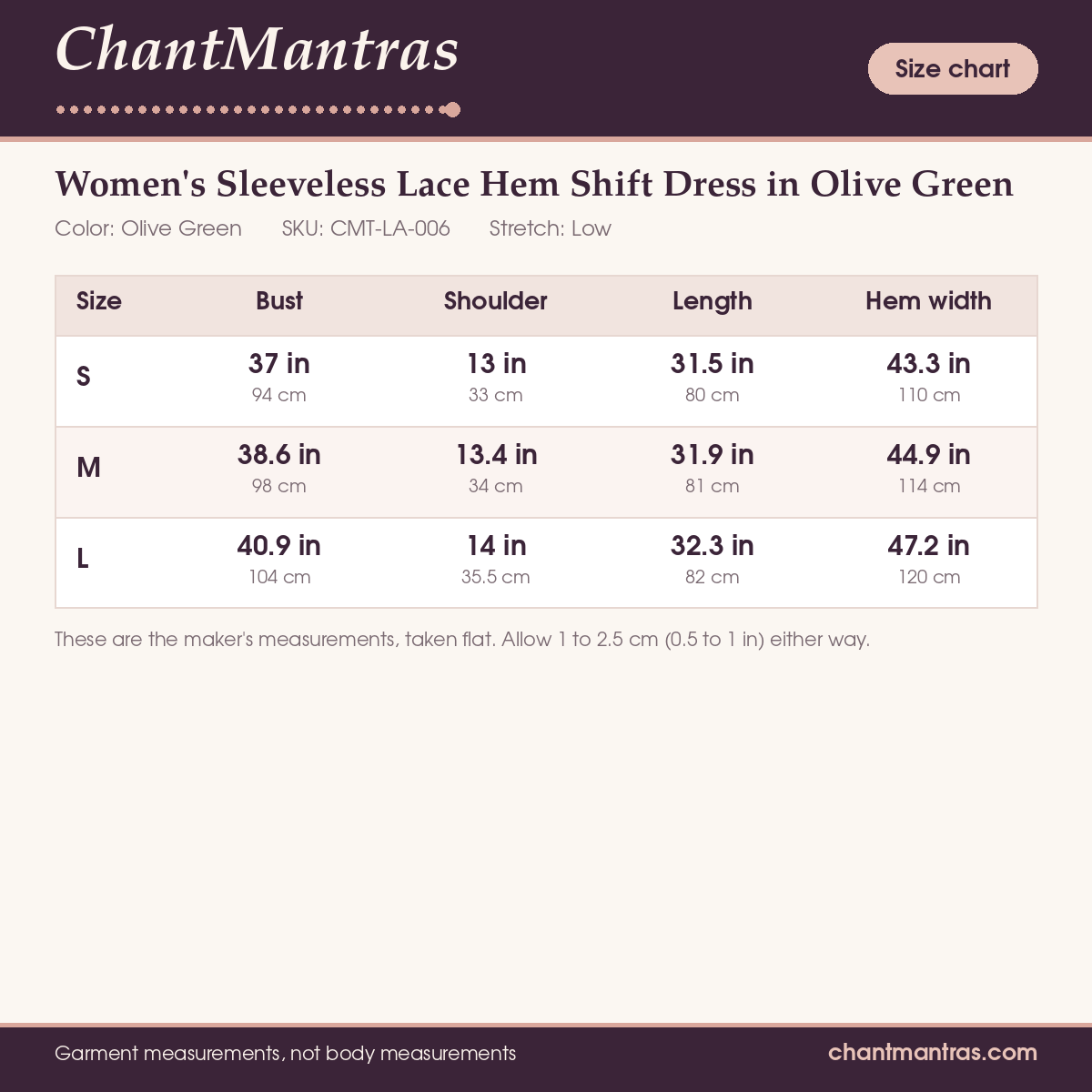 ChantMantras Women's Sleeveless Lace Hem Shift Dress in Olive Green (photo 7)