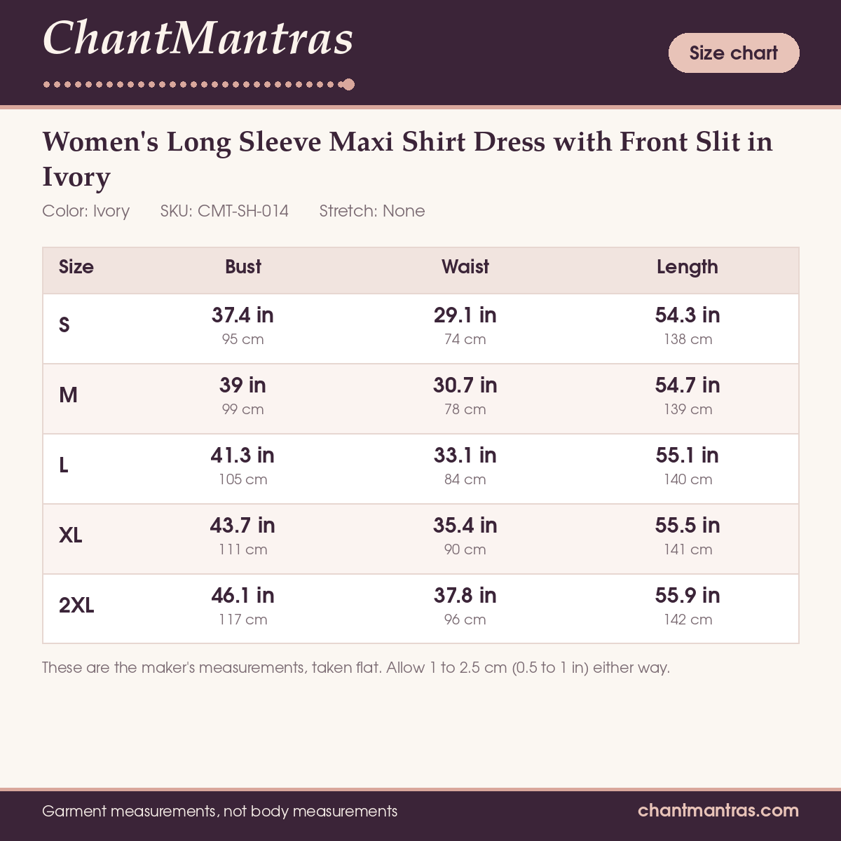 ChantMantras Women's Long Sleeve Maxi Shirt Dress with Front Slit in Ivory (photo 6)
