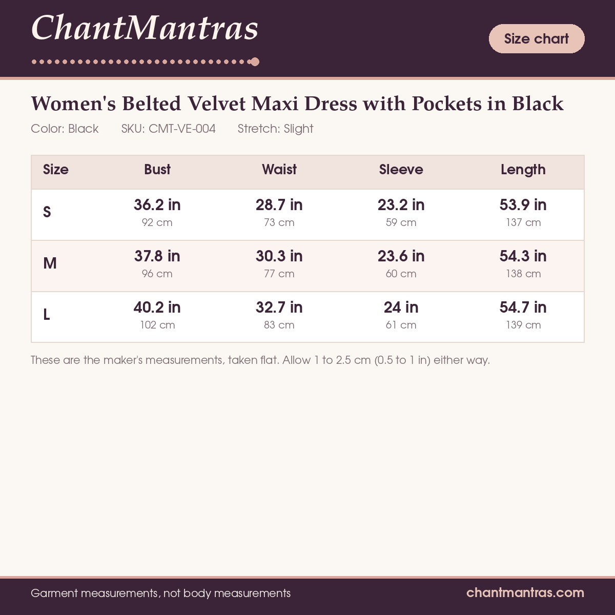 ChantMantras Women's Belted Velvet Maxi Dress with Pockets in Black (photo 9)