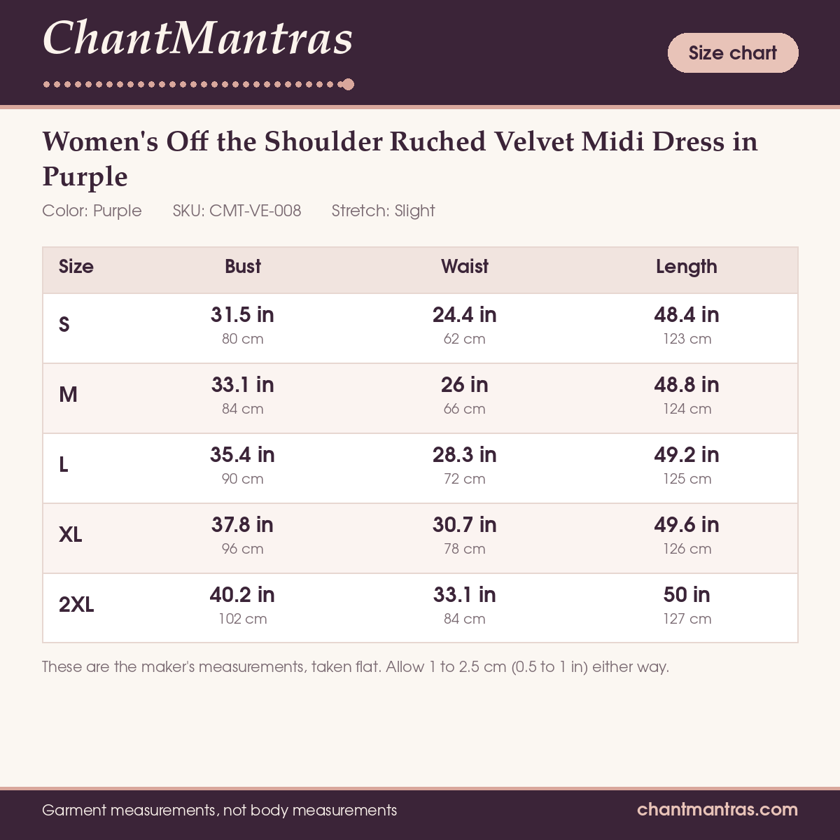 ChantMantras Women's Off the Shoulder Ruched Velvet Midi Dress in Purple (photo 8)